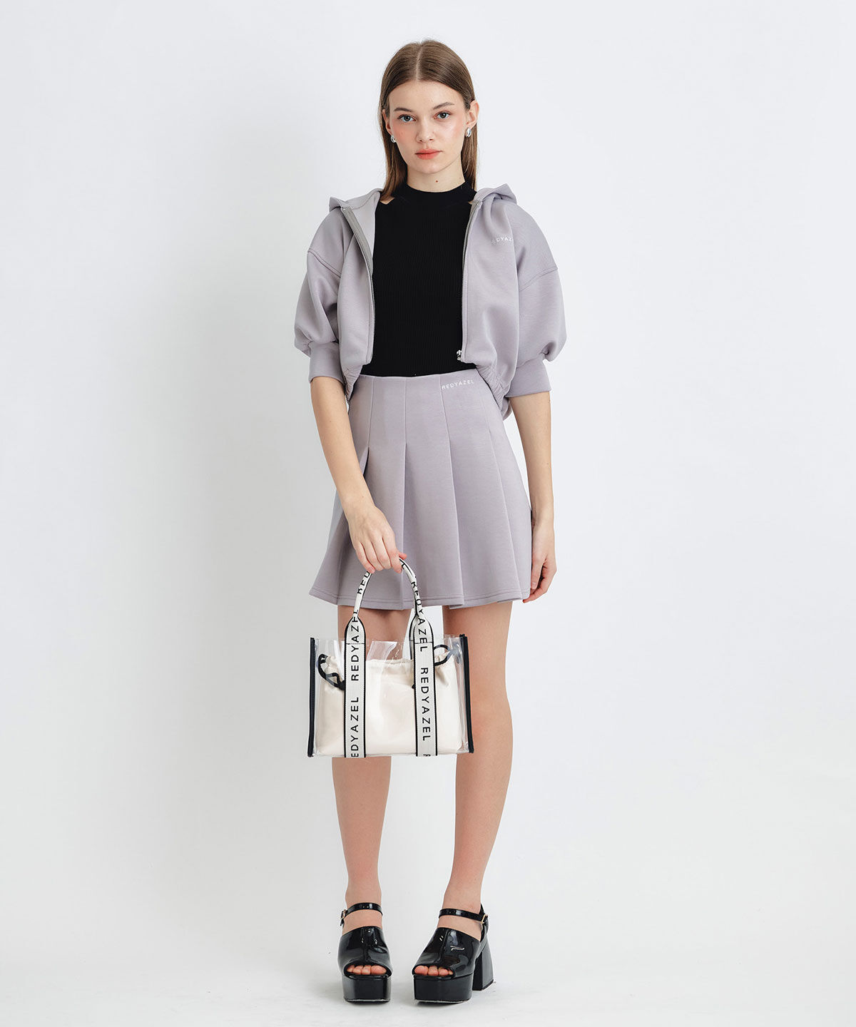 REDYAZEL「ダンボールプリーツミニスカート」|フレア|