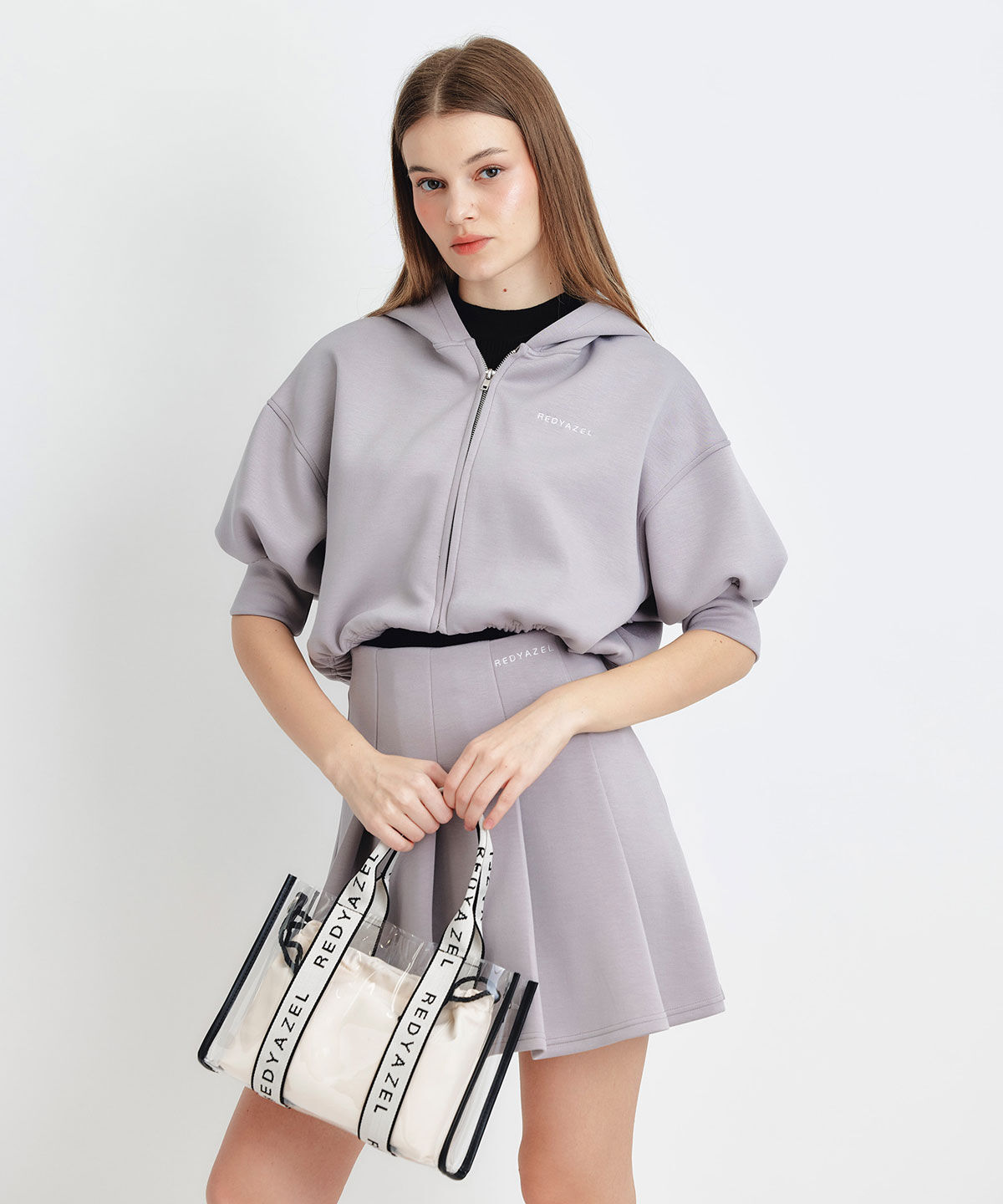 REDYAZEL「ダンボールプリーツミニスカート」|フレア|