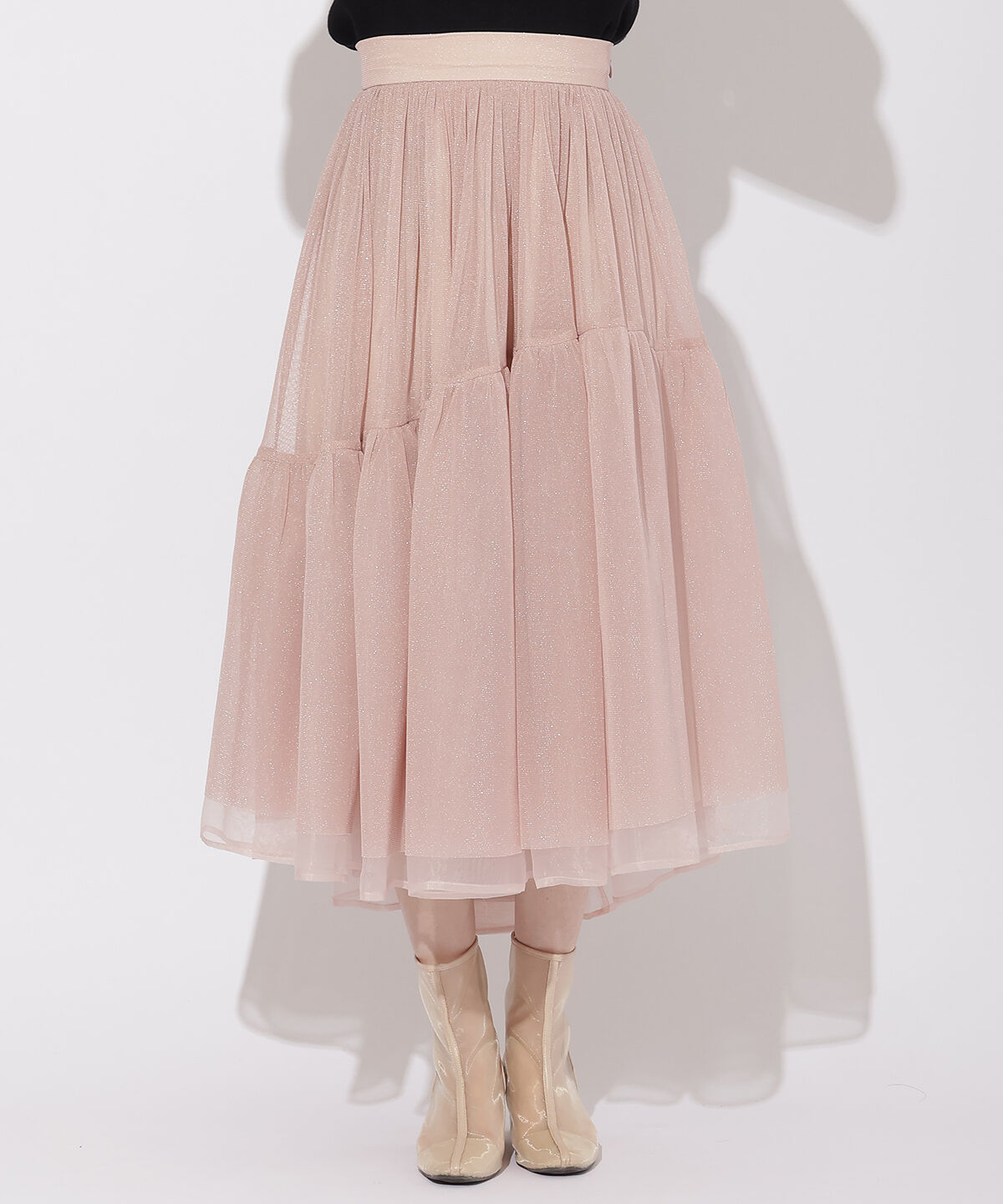 WILLSELECTION「ラメチュールボリュームスカート」|フレア|