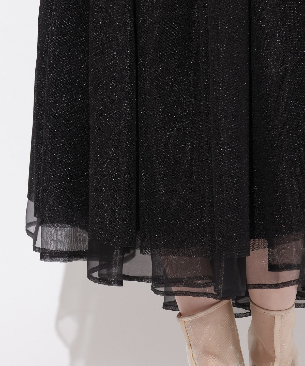 WILLSELECTION「ラメチュールボリュームスカート」|フレア|