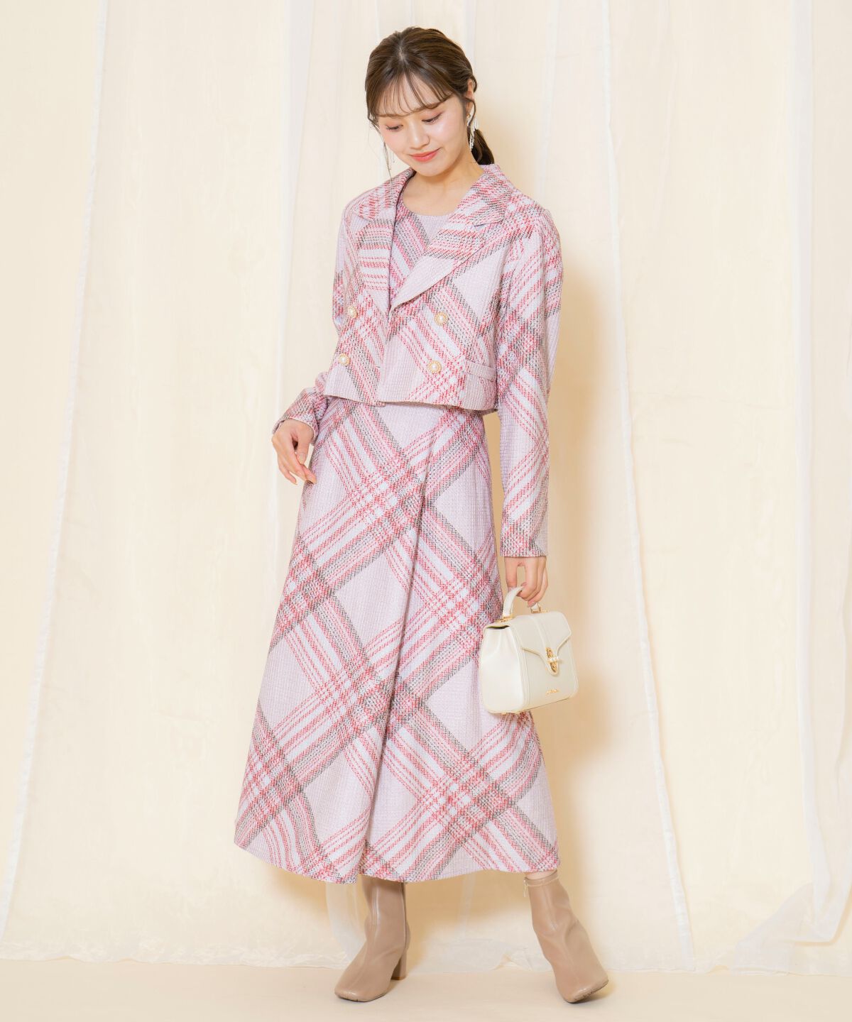 WILLSELECTION「ツイードチェックショートジャケット」|テーラードジャケット|