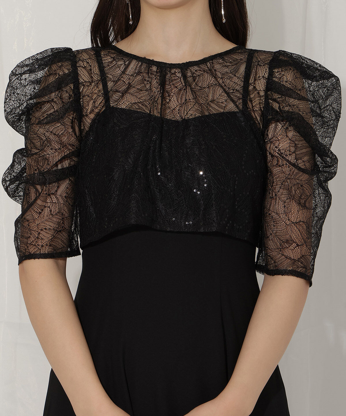 WILLSELECTION「スパンコールレースブラウス&times;マーメイドワンピース」|ドレス|