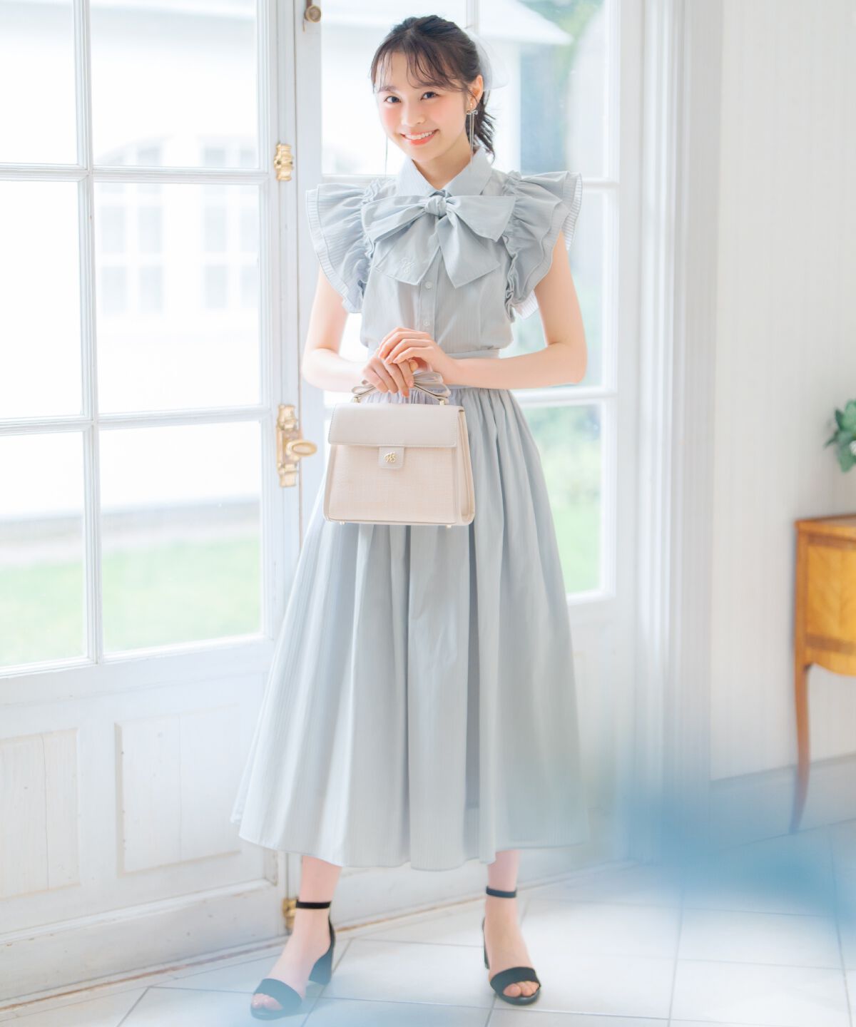 WILLSELECTION「刺繍入りボウタイストライプブラウス」|シャツ・ブラウス|