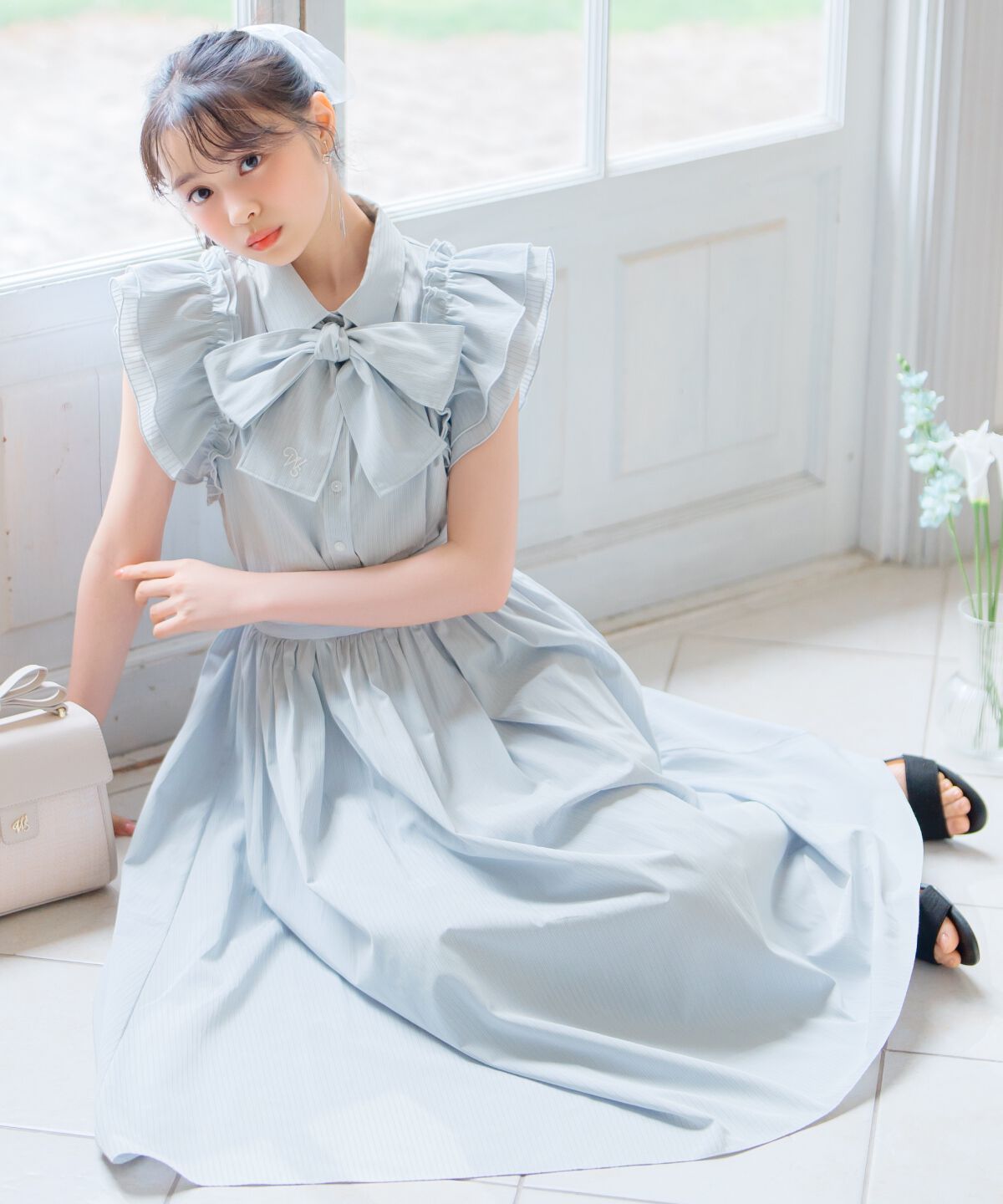 WILLSELECTION「バックレースアップストライプスカート」|フレア|