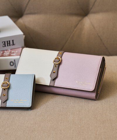 Samantha Thavasa Petit Choice「バイカラーフロントベルト 長財布」|財布|ピンク