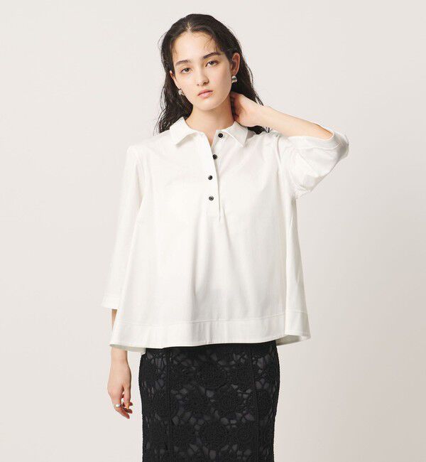 UNITED ARROWS「トリコット テントライン ポロシャツ」|Tシャツ・カットソー|OFF WHITE