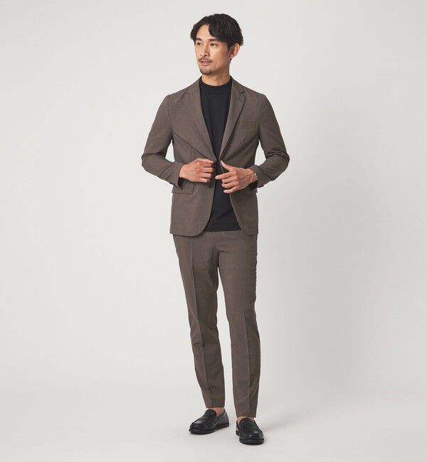 UNITED ARROWS green label relaxing「【WEB限定】JUST fit ドライポリエステル ナロー セットアップ -吸水速乾-」|テーラードジャケット|DK.BROWN