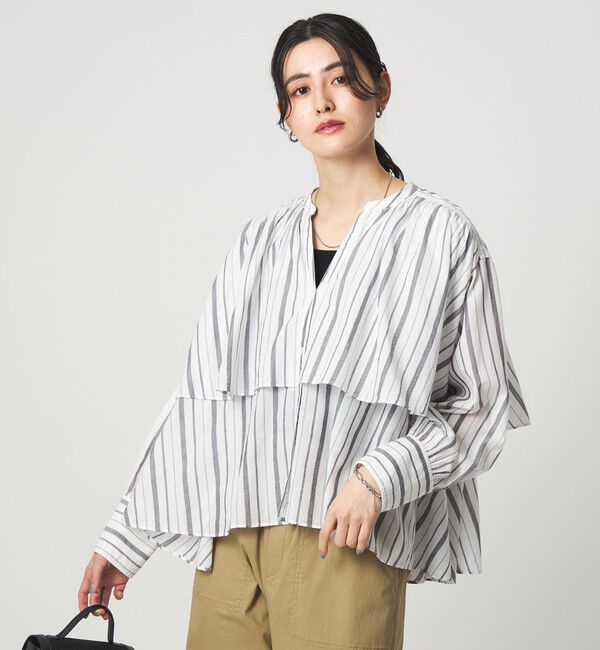 UNITED ARROWS green label relaxing「［size SHORTあり］ボイル レイヤー ギャザー ブラウス」|シャツ・ブラウス|その他1