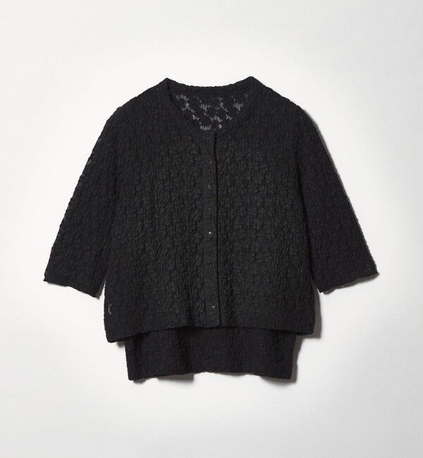EMMEL REFINES「＜EMMEL REFINES＞EM カットレース カーディガン＆タンクトップ セット」|Tシャツ・カットソー|BLACK