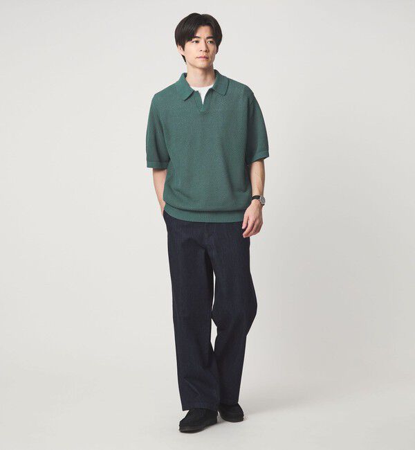 UNITED ARROWS green label relaxing「コットン ナイロン メッシュ スキッパー 半袖 ポロシャツ」|ポロシャツ|