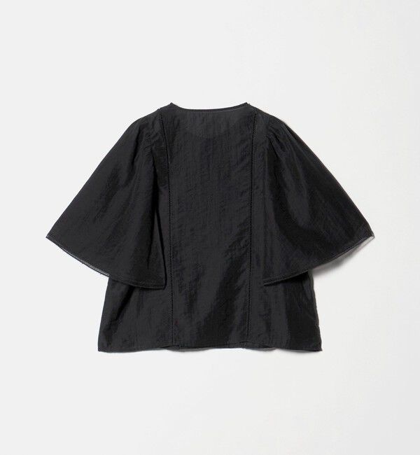 EMMEL REFINES「＜EMMEL REFINES＞ ハシゴレース フレアスリーブ ブラウス ブラック」|シャツ・ブラウス|