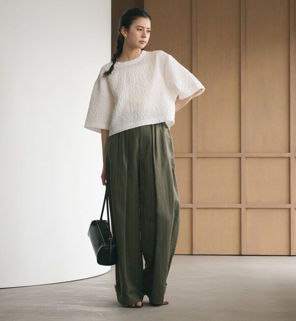 BEAUTY&YOUTH UNITED ARROWS「ジャガード クルーネック 6分袖 プルオーバー」|Tシャツ・カットソー|