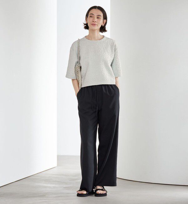 BEAUTY&YOUTH UNITED ARROWS「ジャガード クルーネック 6分袖 プルオーバー」|Tシャツ・カットソー|