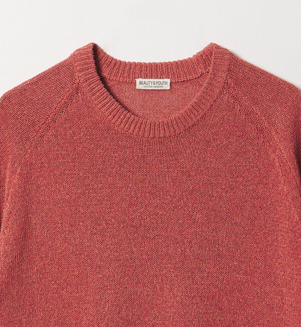 BEAUTY&YOUTH UNITED ARROWS「ペーパーヤーン サドルスリーブ クルーネック ニット ウォッシャブル」|ニット・セーター|