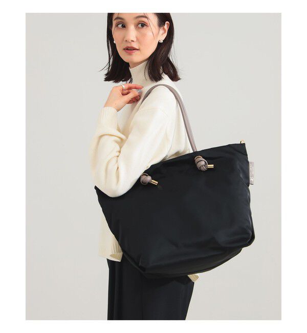 Demi-Luxe BEAMS 「【WEB限定】VIOLAd&rsquo;ORO / BIANCA ナイロン トートバッグ ML」|トートバッグ|BLACK&times;TAUPE