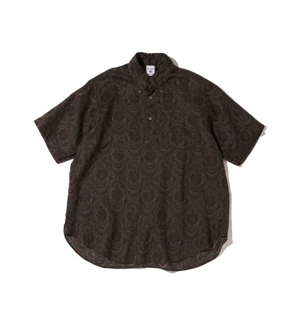 SHIPS「Southwick Gate Label: リネン ボタンダウン プルオーバーシャツ S/S」|シャツ・ブラウス|ブラウン