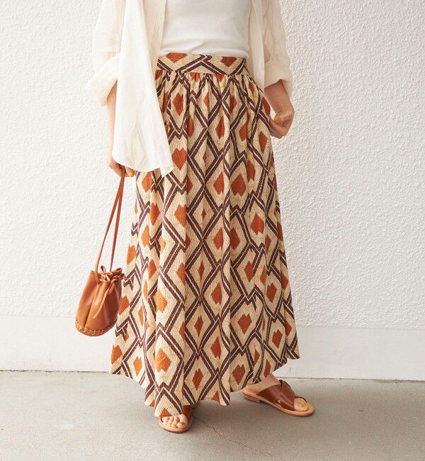 SHIPS for women「〈手洗い可能〉綿 エスニック プリント ボリューム スカート◇」|スカート|
