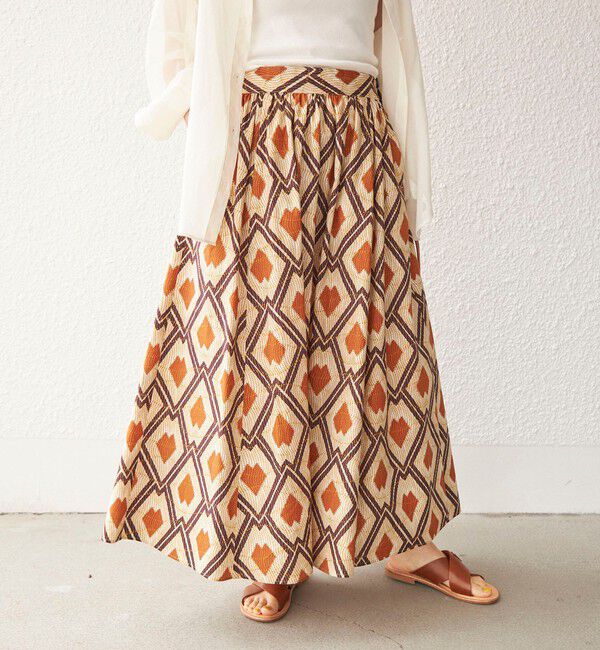 SHIPS for women「〈手洗い可能〉綿 エスニック プリント ボリューム スカート◇」|スカート|