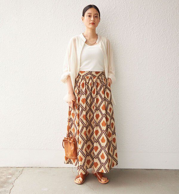 SHIPS for women「〈手洗い可能〉綿 エスニック プリント ボリューム スカート◇」|スカート|