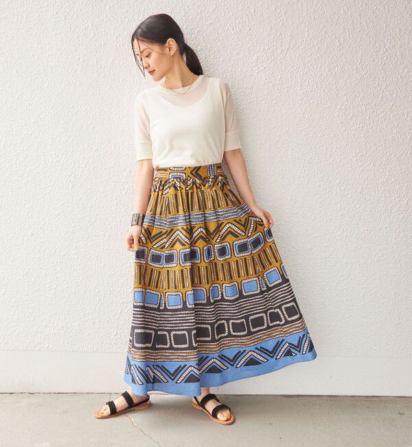 SHIPS for women「〈手洗い可能〉綿 エスニック プリント ボリューム スカート◇」|スカート|