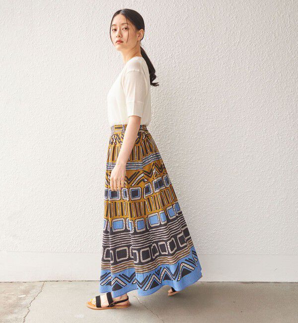 SHIPS for women「〈手洗い可能〉綿 エスニック プリント ボリューム スカート◇」|スカート|