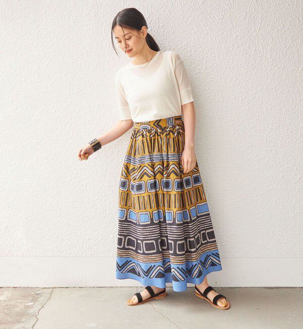SHIPS for women「〈手洗い可能〉綿 エスニック プリント ボリューム スカート◇」|スカート|