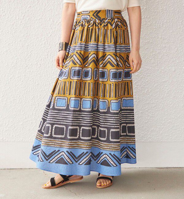 SHIPS for women「〈手洗い可能〉綿 エスニック プリント ボリューム スカート◇」|スカート|