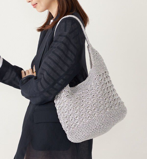 SHIPS Colors 「SHIPS Colors:メタリック クロシェ バッグ◇」|かごバッグ|