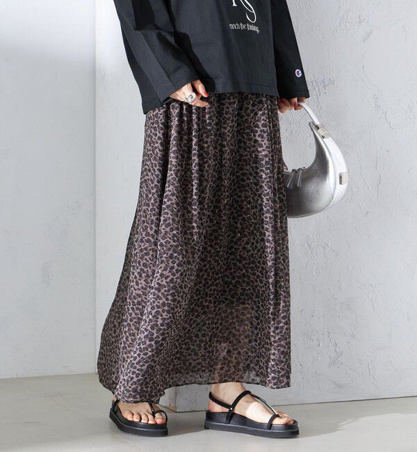 SHIPS for women「〈手洗い可能〉レオパード / 無地 ギャザー スカート」|スカート|