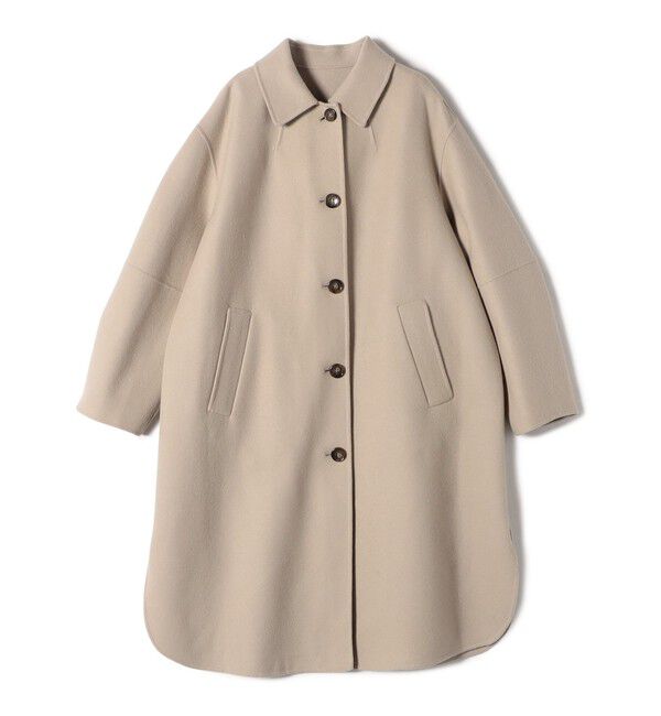 SHIPS for women「SHIPS Primary Navy Label:メルトン リバー ステンカラー コート」|ステンカラーコート|ベージュ