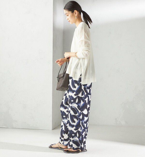 SHIPS for women「〈手洗い可能〉サテン プリント ドロスト パンツ」|その他|