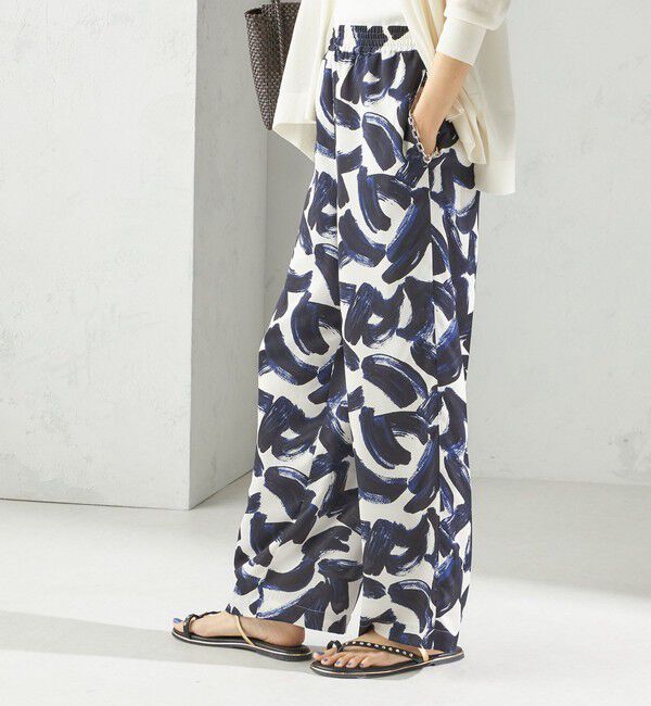 SHIPS for women「〈手洗い可能〉サテン プリント ドロスト パンツ」|その他|