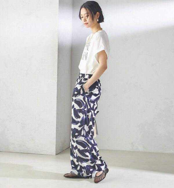 SHIPS for women「〈手洗い可能〉サテン プリント ドロスト パンツ」|その他|