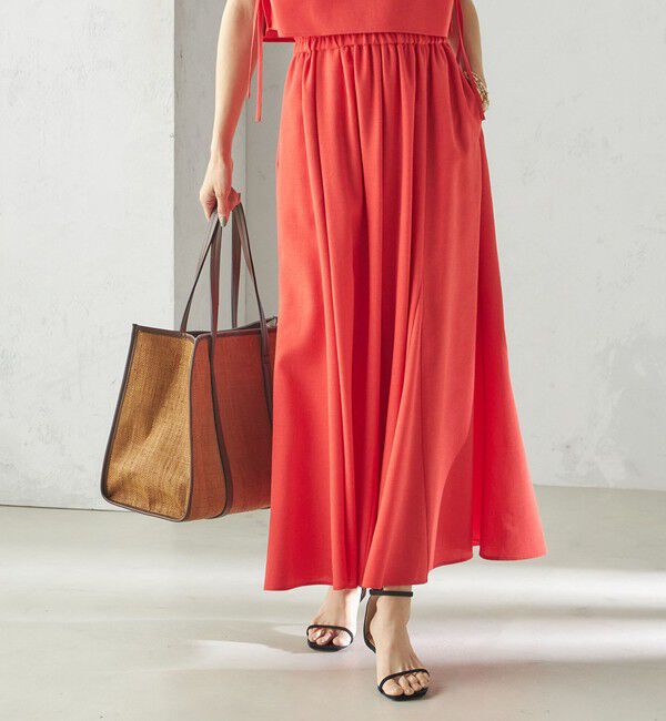 SHIPS for women「小泉里子コラボ:〈手洗い可能〉スラブ 綿麻混 スカート」|スカート|