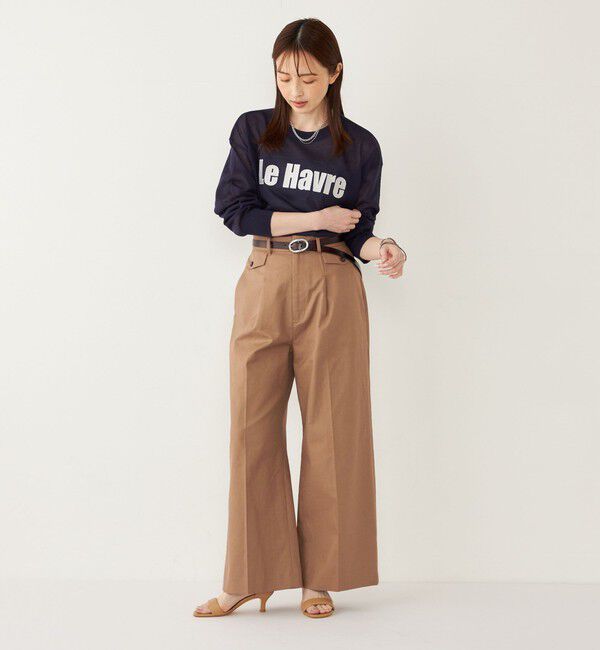 SHIPS Colors 「SHIPS Colors:〈手洗い可能〉コットンリネン フラップポケット ワイドパンツ」|チノ|