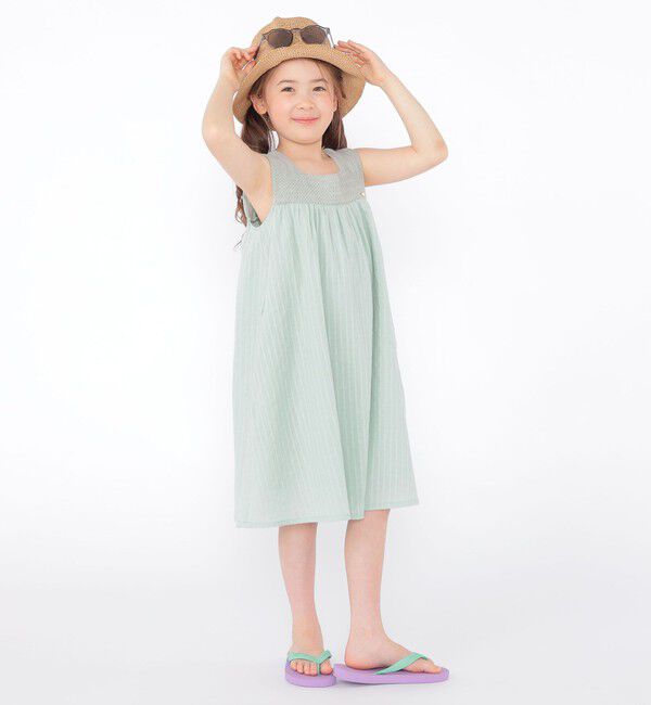 SHIPS KIDS「SHIPS KIDS:100～130cm / クロシェ ノースリーブ ワンピース」|ワンピース|