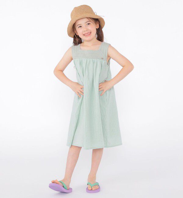 SHIPS KIDS「SHIPS KIDS:100～130cm / クロシェ ノースリーブ ワンピース」|ワンピース|