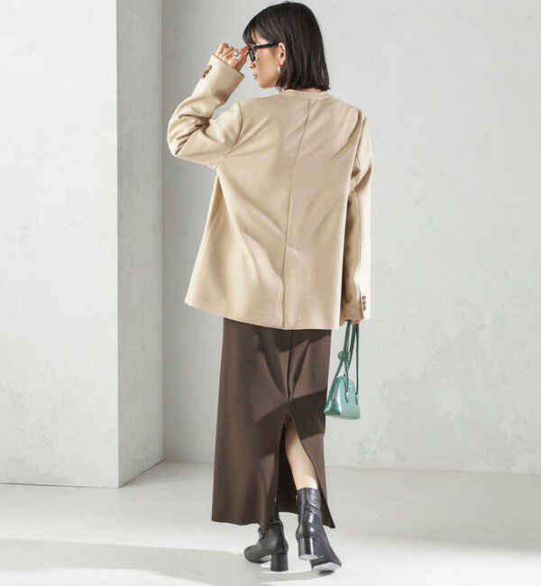 SHIPS for women「〈手洗い可能〉TUMUGITO(R) シャーク ツイード カラーレス ジャケット」|ノーカラージャケット|