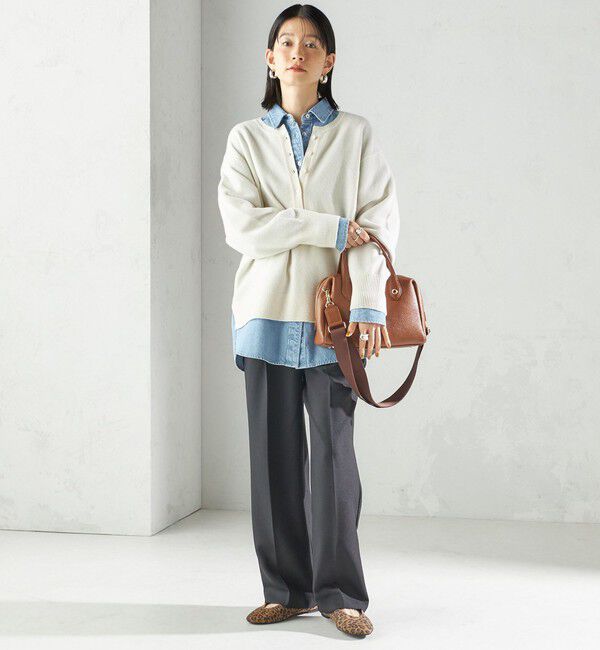 SHIPS for women「〈手洗い可能〉TUMUGITO(R) シャーク ツイード タック パンツ」|その他|