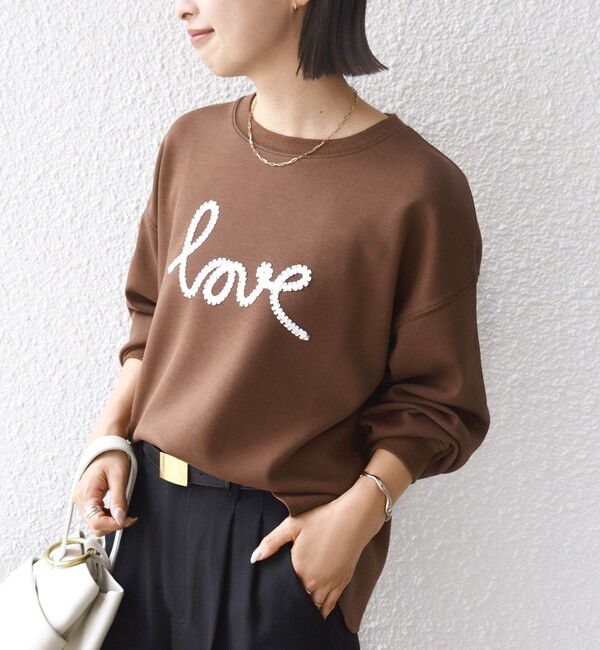 SHIPS for women「【WEB限定】〈手洗い可能〉ファンシー コード 刺繍 ダンボール カットソー」|スウェット・ジャージ|