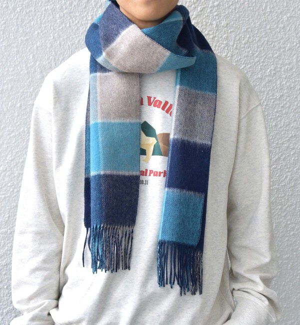 SHIPS any「SHIPS any: サープラスヤーン ウール リバーシブル チェック マフラー◇」|マフラー|