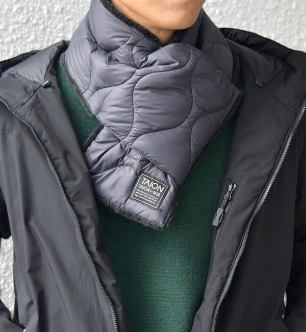 SHIPS any「TAION:〈手洗い可能〉ミリタリー キルティング リバーシブル ダウンマフラー」|マフラー|