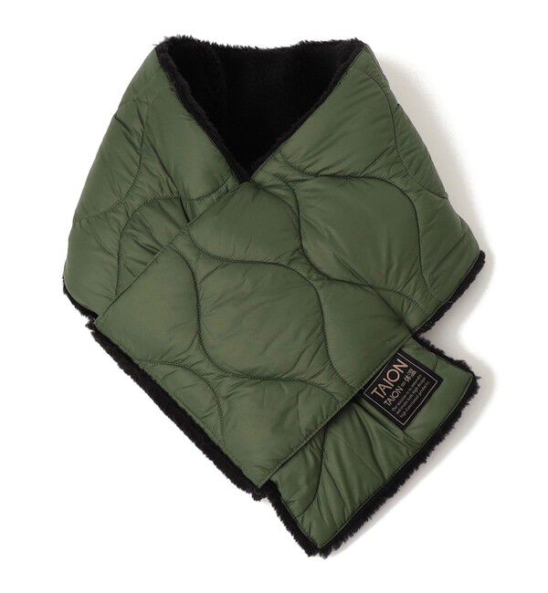 SHIPS any「TAION:〈手洗い可能〉ミリタリー キルティング リバーシブル ダウンマフラー」|マフラー|