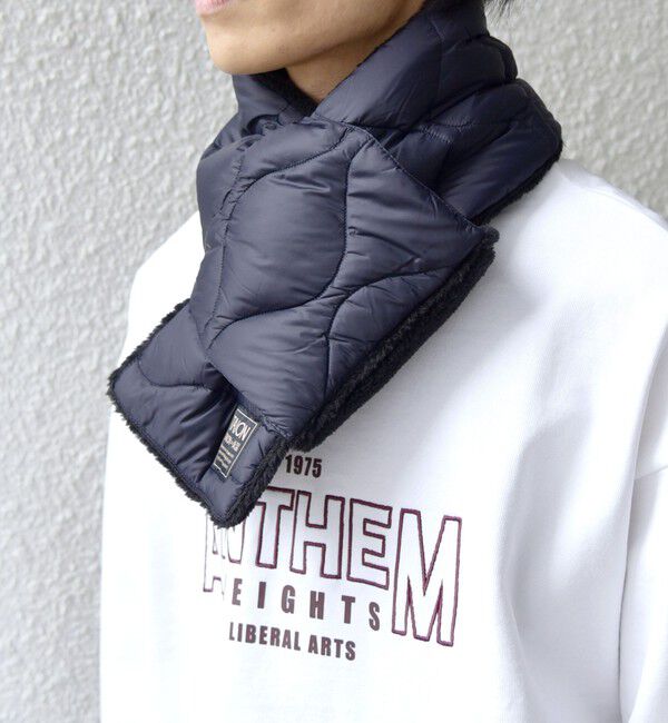 SHIPS any「TAION:〈手洗い可能〉ミリタリー キルティング リバーシブル ダウンマフラー」|マフラー|