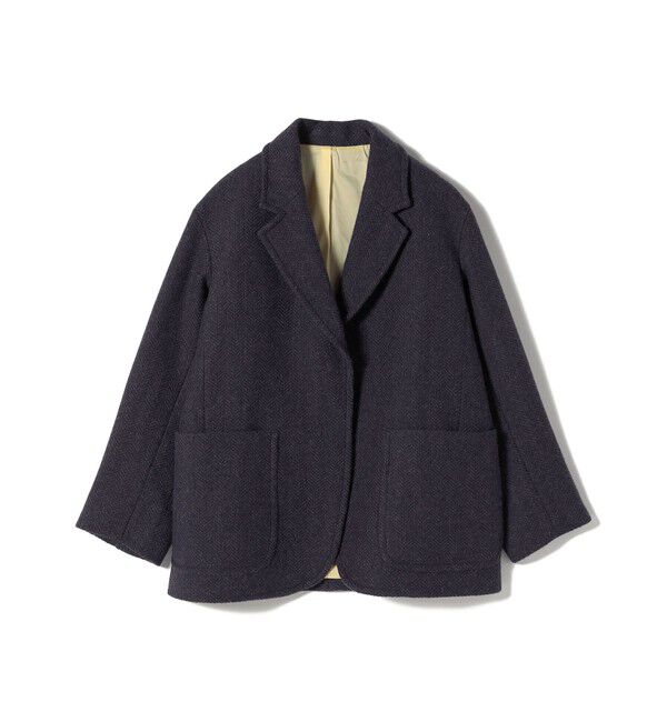 SHIPS for women「SHIPS Primary Navy Label:ヘリンボーンツイード ジャケット コート」|その他|ネイビー