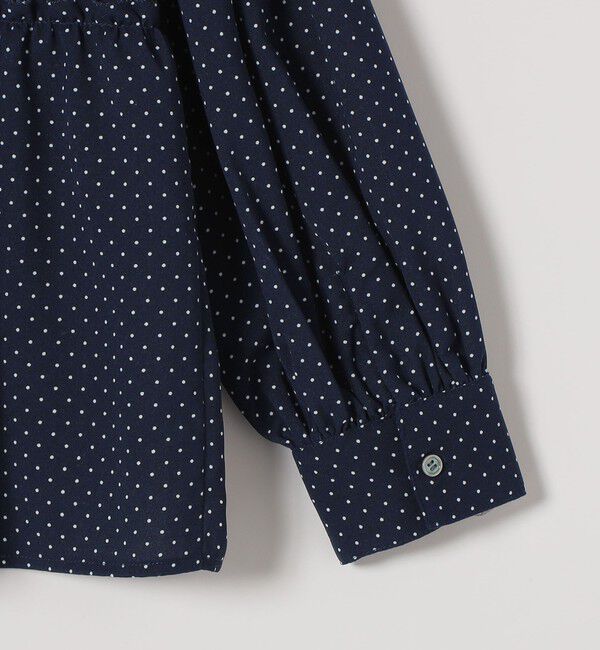 SHIPS any「SHIPS any:〈洗濯機可能〉ドット ノーカラー ティアード フレア ブラウス」|シャツ・ブラウス|