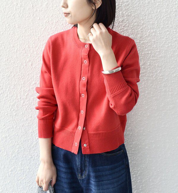 SHIPS Colors 「SHIPS Colors:〈手洗い可能〉スウェットライク リングドット カーディガン」|カーディガン|