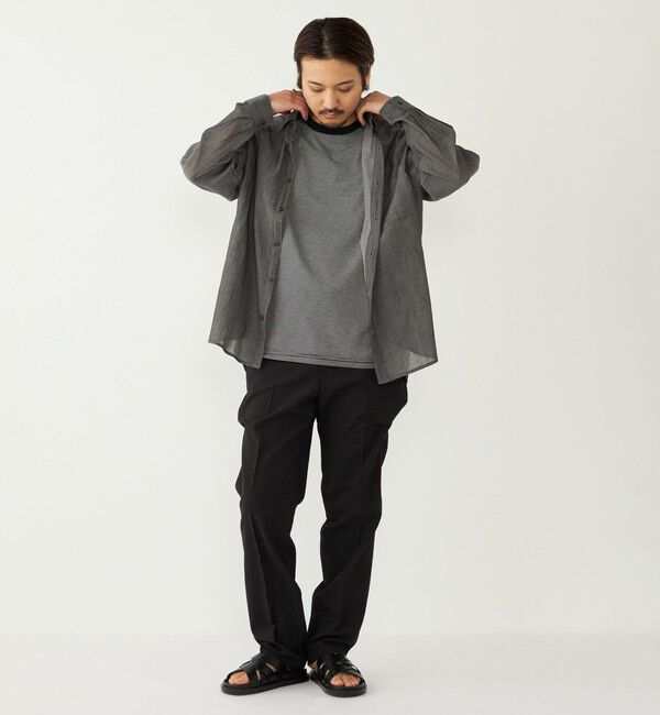 SHIPS Colors 「《予約》SHIPS Colors:〈速乾〉CAVE(R) ワンポイント ロゴ ボーダー Tシャツ◆」|Tシャツ・カットソー|