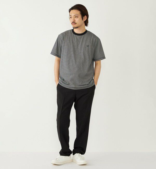 SHIPS Colors 「《予約》SHIPS Colors:〈速乾〉CAVE(R) ワンポイント ロゴ ボーダー Tシャツ◆」|Tシャツ・カットソー|