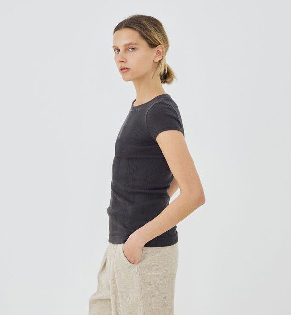 GALERIE VIE「コットンランダムリブ フレンチスリーブプルオーバー」|Tシャツ・カットソー|